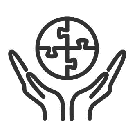 circle puzzle in hands