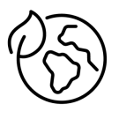the Earth with a leaf growing on the left side