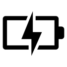 battery with the charging symbol over it